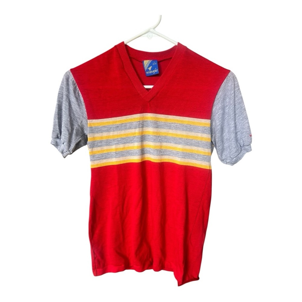 Vintage 70s 80s Wrangler striped tee girls 14/16 XS Women
